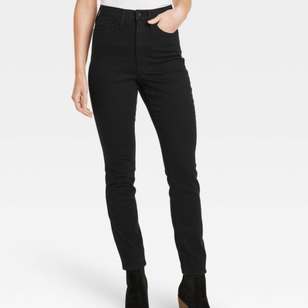 NWOT Universal Thread Black High-Rise Skinny Ankle Jeans Size 16 Long